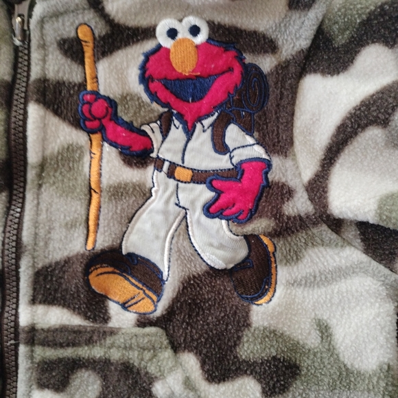 Rare Vintage Sesame Street Camp Elmo Camouflage Jacket 2T Embroidered 2007 - Picture 3 of 9